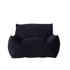 Fauteuil poire Okak en velours avec housse amovible, chaise longue moderne avec accoudoirs et fermeture éclair sécurisée pour enfants, canapé de sol pour salon et chambre