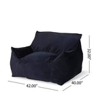 Fauteuil poire Okak en velours avec housse amovible, chaise longue moderne avec accoudoirs et fermeture éclair sécurisée pour enfants, canapé de sol pour salon et chambre