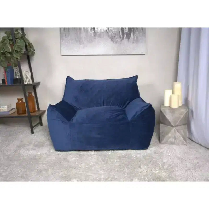 Fauteuil poire Okak en velours avec housse amovible, chaise longue moderne avec accoudoirs et fermeture éclair sécurisée pour enfants, canapé de sol pour salon et chambre