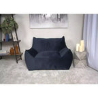 Fauteuil poire Okak en velours avec housse amovible, chaise longue moderne avec accoudoirs et fermeture éclair sécurisée pour enfants, canapé de sol pour salon et chambre