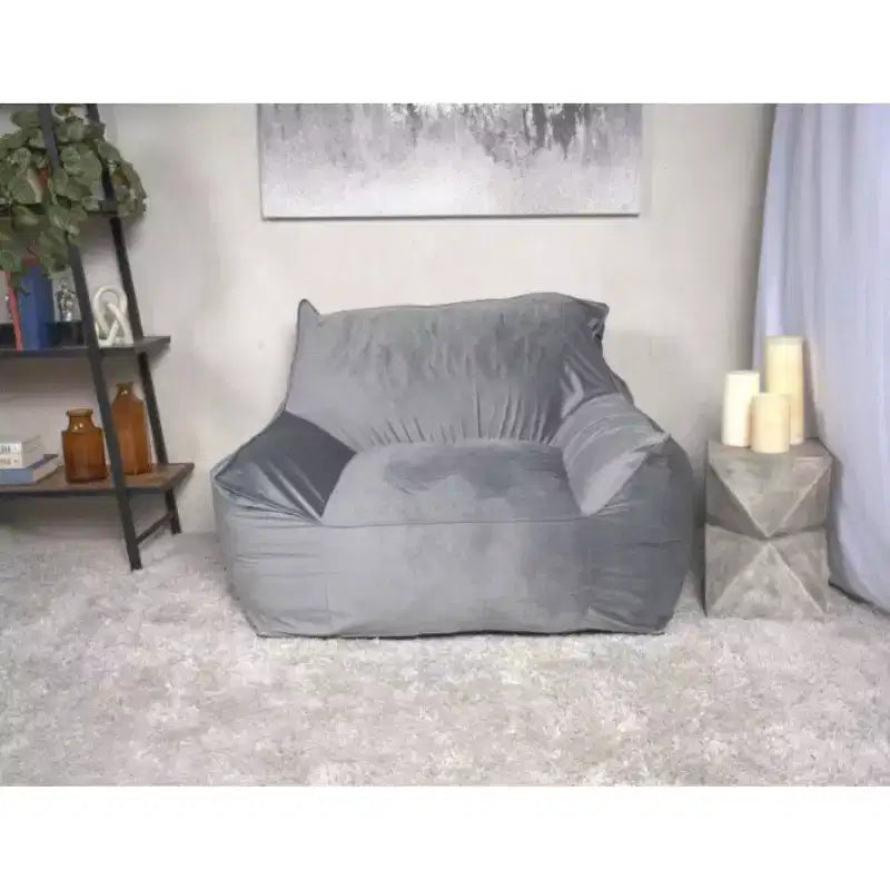 Fauteuil poire Okak en velours avec housse amovible, chaise longue moderne avec accoudoirs et fermeture éclair sécurisée pour enfants, canapé de sol pour salon et chambre