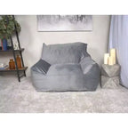Fauteuil poire Okak en velours avec housse amovible, chaise longue moderne avec accoudoirs et fermeture éclair sécurisée pour enfants, canapé de sol pour salon et chambre