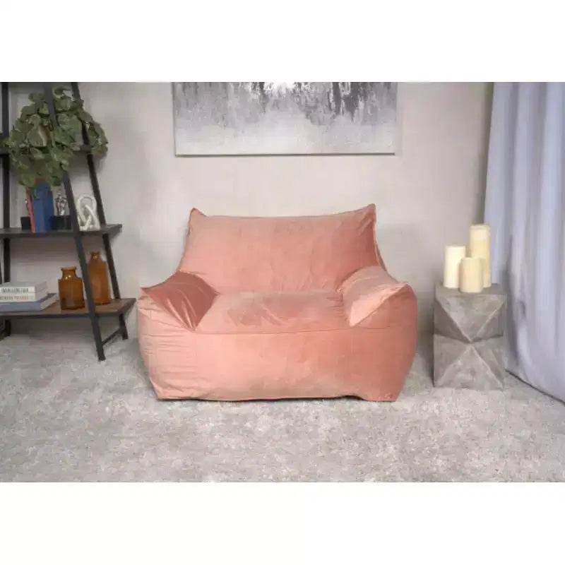 Fauteuil poire Okak en velours avec housse amovible, chaise longue moderne avec accoudoirs et fermeture éclair sécurisée pour enfants, canapé de sol pour salon et chambre