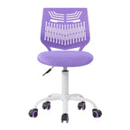HomeRoots Purple and White Adjustable Height Swivel Rolling Office Chair