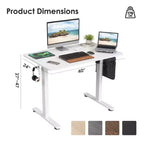 GDFStudio Axton Bureau debout électrique à hauteur réglable, bureau d'ordinateur pour le télétravail avec plateau en deux parties
