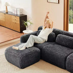 Canapé en U sans accoudoirs, éponge haute densité 32D, fond antidérapant, avec méridienne, combinaison libre, emballage sous vide, assise profonde pour chambre/bureau/salle de cinéma maison