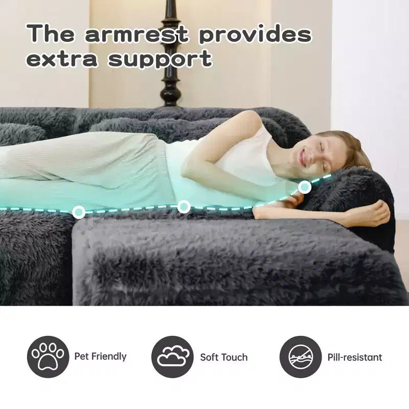 Canapé en U sans accoudoirs, éponge haute densité 32D, fond antidérapant, avec méridienne, combinaison libre, emballage sous vide, assise profonde pour chambre/bureau/salle de cinéma maison