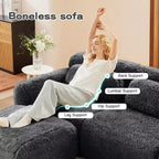 Canapé en U sans accoudoirs, éponge haute densité 32D, fond antidérapant, avec méridienne, combinaison libre, emballage sous vide, assise profonde pour chambre/bureau/salle de cinéma maison