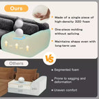 Canapé en U sans accoudoirs, éponge haute densité 32D, fond antidérapant, avec méridienne, combinaison libre, emballage sous vide, assise profonde pour chambre/bureau/salle de cinéma maison