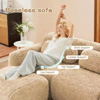 Canapé en U sans accoudoirs, éponge haute densité 32D, fond antidérapant, avec méridienne, combinaison libre, emballage sous vide, assise profonde pour chambre/bureau/salle de cinéma maison
