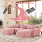 Canapé en U sans accoudoirs, éponge haute densité 32D, fond antidérapant, avec méridienne, combinaison libre, emballage sous vide, assise profonde pour chambre/bureau/salle de cinéma maison