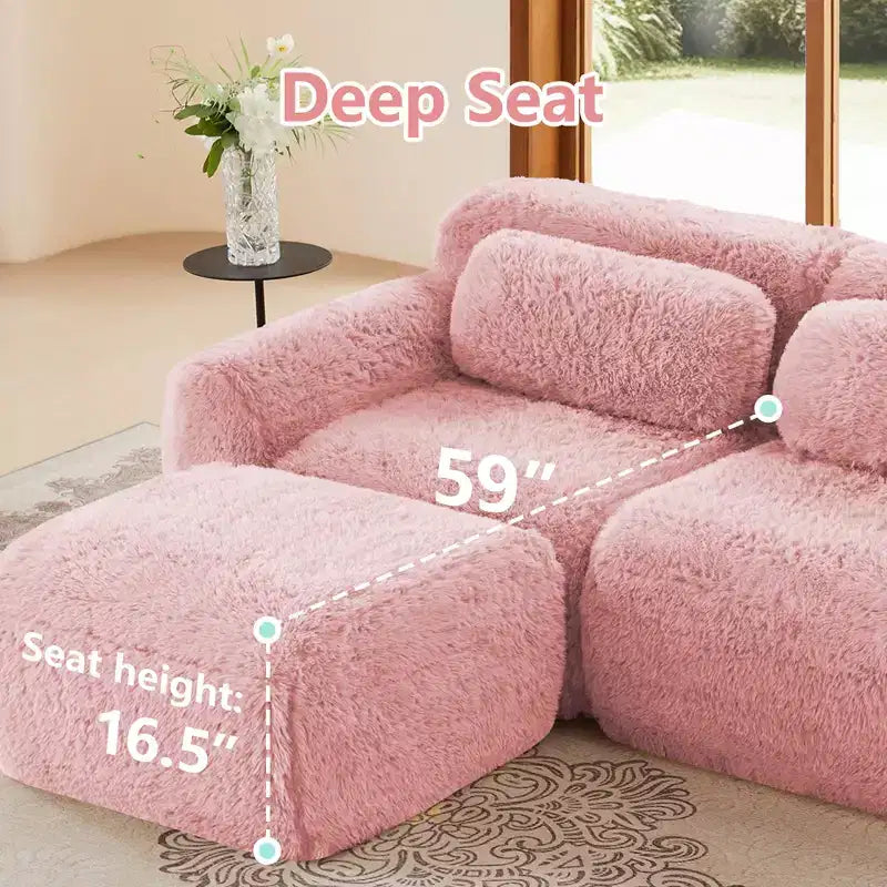 Canapé en U sans accoudoirs, éponge haute densité 32D, fond antidérapant, avec méridienne, combinaison libre, emballage sous vide, assise profonde pour chambre/bureau/salle de cinéma maison