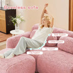 Canapé en U sans accoudoirs, éponge haute densité 32D, fond antidérapant, avec méridienne, combinaison libre, emballage sous vide, assise profonde pour chambre/bureau/salle de cinéma maison