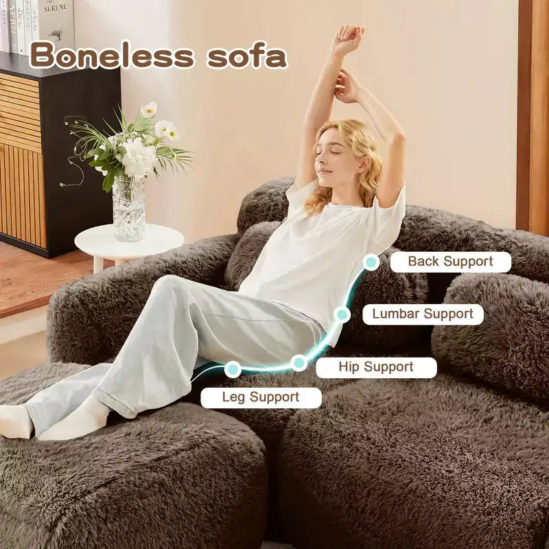 Canapé en U sans accoudoirs, éponge haute densité 32D, fond antidérapant, avec méridienne, combinaison libre, emballage sous vide, assise profonde pour chambre/bureau/salle de cinéma maison