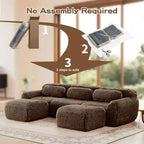 Canapé en U sans accoudoirs, éponge haute densité 32D, fond antidérapant, avec méridienne, combinaison libre, emballage sous vide, assise profonde pour chambre/bureau/salle de cinéma maison