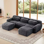 Canapé en U sans accoudoirs, éponge haute densité 32D, fond antidérapant, avec méridienne, combinaison libre, emballage sous vide, assise profonde pour chambre/bureau/salle de cinéma maison