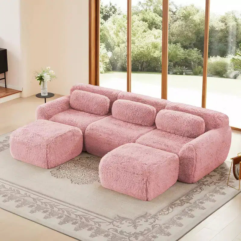 Canapé en U sans accoudoirs, éponge haute densité 32D, fond antidérapant, avec méridienne, combinaison libre, emballage sous vide, assise profonde pour chambre/bureau/salle de cinéma maison