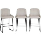 Lot de 3 tabourets de bar à hauteur de comptoir Acekool, chaises de bar en cuir PU avec repose-pieds pour îlot de cuisine