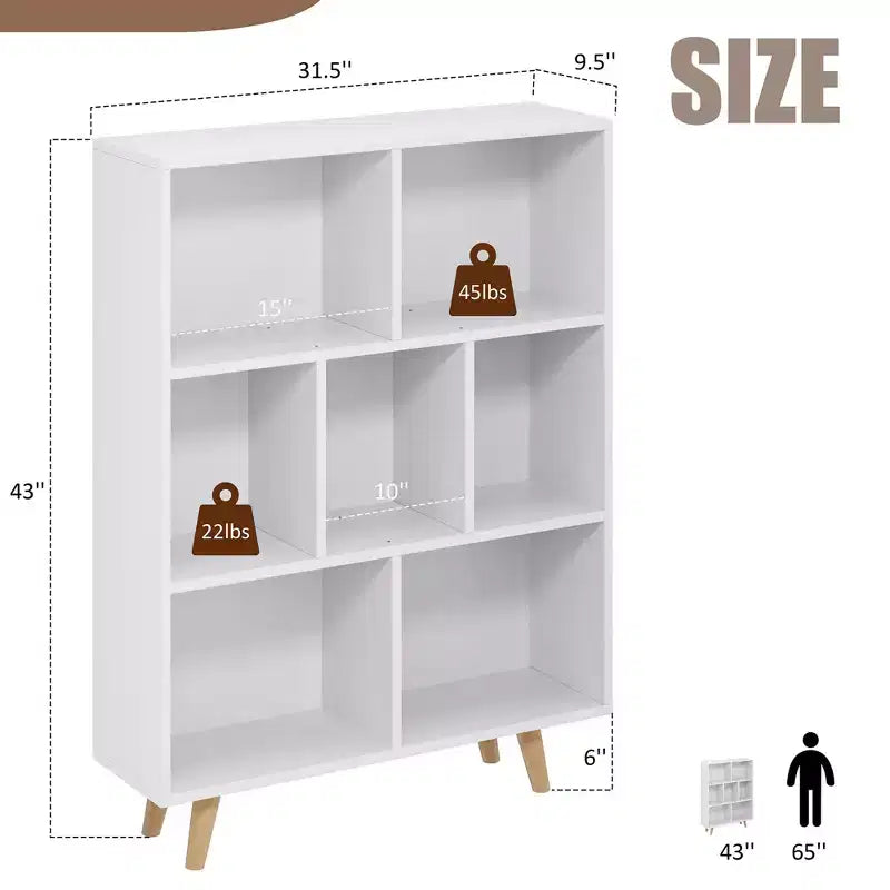 Étagère à 3 niveaux Celebalcony avec pieds, bibliothèque de rangement rétro en bois, étagères ouvertes autoportantes pour chambre à coucher, salon