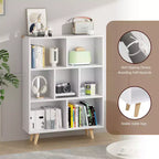 Étagère à 3 niveaux Celebalcony avec pieds, bibliothèque de rangement rétro en bois, étagères ouvertes autoportantes pour chambre à coucher, salon