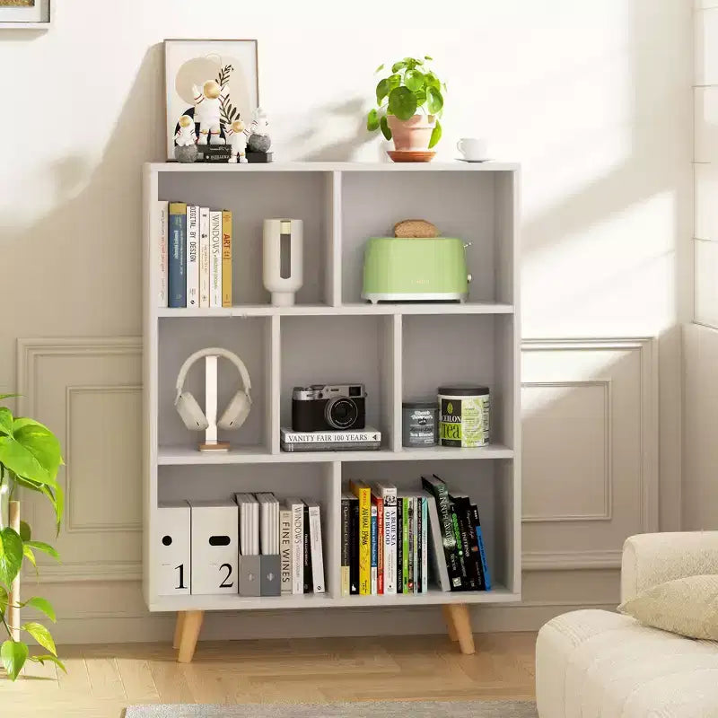 Étagère à 3 niveaux Celebalcony avec pieds, bibliothèque de rangement rétro en bois, étagères ouvertes autoportantes pour chambre à coucher, salon