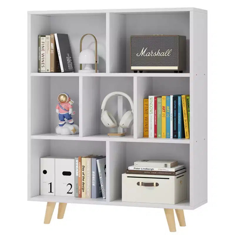 Étagère à 3 niveaux Celebalcony avec pieds, bibliothèque de rangement rétro en bois, étagères ouvertes autoportantes pour chambre à coucher, salon
