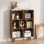 Étagère à 3 niveaux Celebalcony avec pieds, bibliothèque de rangement rétro en bois, étagères ouvertes autoportantes pour chambre à coucher, salon