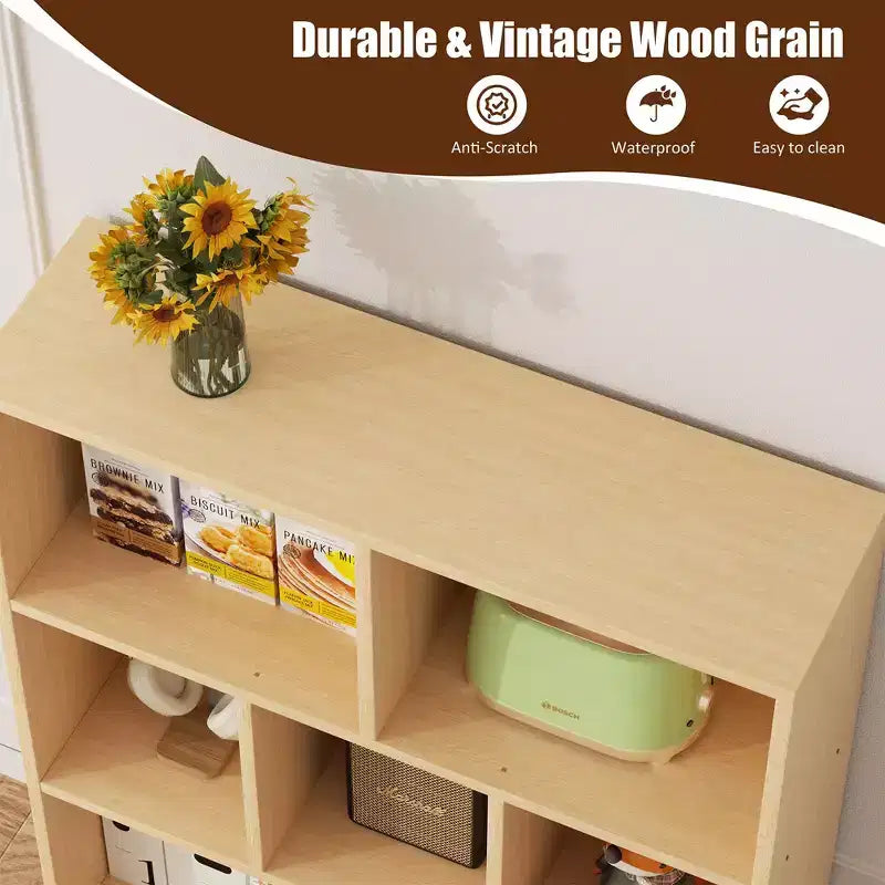 Étagère à 3 niveaux Celebalcony avec pieds, bibliothèque de rangement rétro en bois, étagères ouvertes autoportantes pour chambre à coucher, salon