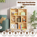 Étagère à 3 niveaux Celebalcony avec pieds, bibliothèque de rangement rétro en bois, étagères ouvertes autoportantes pour chambre à coucher, salon