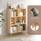 Étagère à 3 niveaux Celebalcony avec pieds, bibliothèque de rangement rétro en bois, étagères ouvertes autoportantes pour chambre à coucher, salon