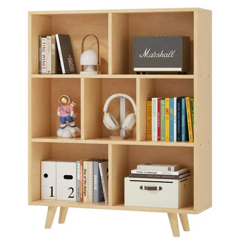 Étagère à 3 niveaux Celebalcony avec pieds, bibliothèque de rangement rétro en bois, étagères ouvertes autoportantes pour chambre à coucher, salon