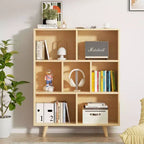 Étagère à 3 niveaux Celebalcony avec pieds, bibliothèque de rangement rétro en bois, étagères ouvertes autoportantes pour chambre à coucher, salon