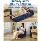 Fauteuil de couchage convertible avec oreiller, pochette latérale et support dorsal C, matelas pliable, chaise longue portable
