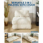 Fauteuil de couchage convertible avec oreiller, pochette latérale et support dorsal C, matelas pliable, chaise longue portable