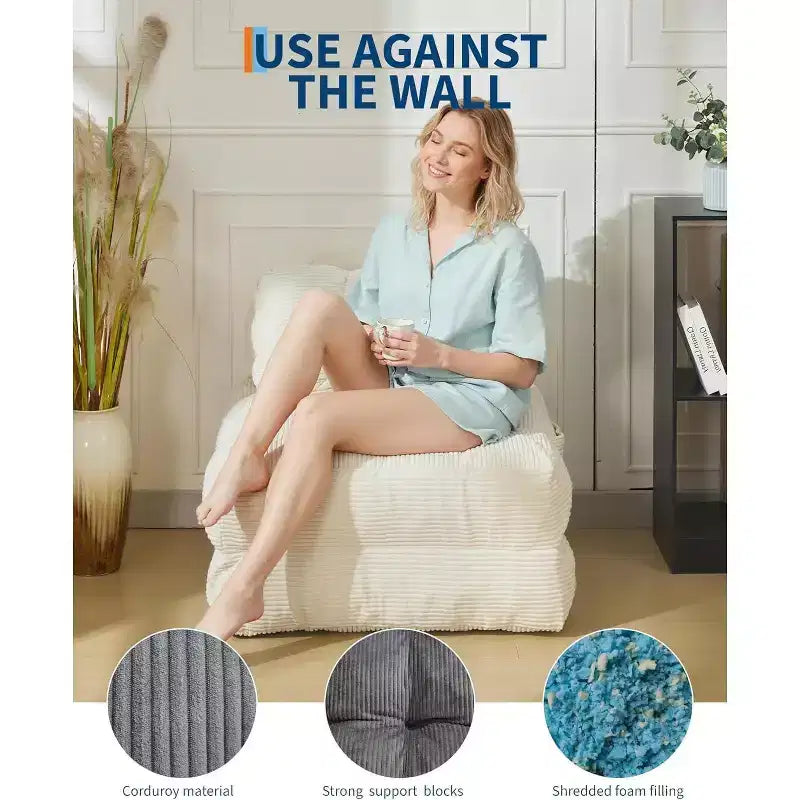 Fauteuil de couchage convertible avec oreiller, pochette latérale et support dorsal C, matelas pliable, chaise longue portable