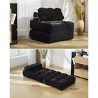 Fauteuil de couchage convertible avec oreiller, pochette latérale et support dorsal C, matelas pliable, chaise longue portable