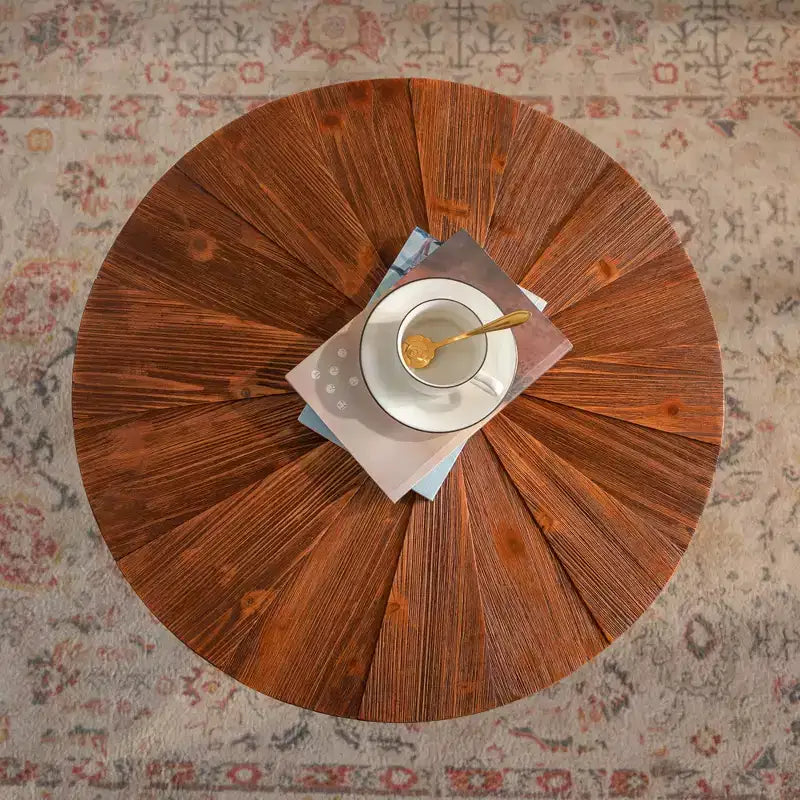Maxax Table d'appoint ronde à pied de 23,6 po, Table d'appoint bohème du milieu du siècle pour salon, chambre ou petits espaces