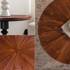 Maxax Table d'appoint ronde à pied de 23,6 po, Table d'appoint bohème du milieu du siècle pour salon, chambre ou petits espaces