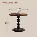 Maxax Table d'appoint ronde à pied de 23,6 po, Table d'appoint bohème du milieu du siècle pour salon, chambre ou petits espaces