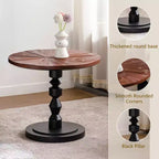 Maxax Table d'appoint ronde à pied de 23,6 po, Table d'appoint bohème du milieu du siècle pour salon, chambre ou petits espaces