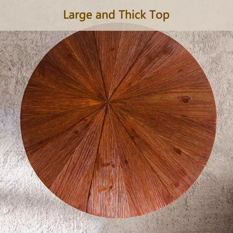 Maxax Table d'appoint ronde à pied de 23,6 po, Table d'appoint bohème du milieu du siècle pour salon, chambre ou petits espaces