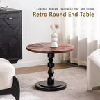 Maxax Table d'appoint ronde à pied de 23,6 po, Table d'appoint bohème du milieu du siècle pour salon, chambre ou petits espaces