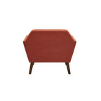 Fauteuil d'appoint moderne du milieu du siècle, fauteuil club capitonné en lin avec cadre en bois, fauteuil de lecture bleu pour salon et chambre