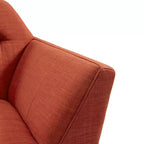 Fauteuil d'appoint moderne du milieu du siècle, fauteuil club capitonné en lin avec cadre en bois, fauteuil de lecture bleu pour salon et chambre