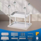 Table de travail en acier inoxydable, 61x46 cm, avec étagère inférieure réglable et 4 roulettes, robuste pour usage commercial, cuisine ou extérieur