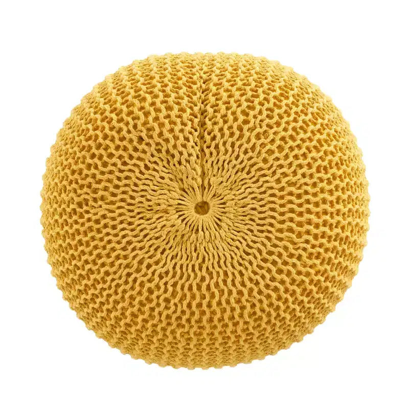 TUYOHW 20 Pouf rond moderne avec design tricoté Petit pouf coussin de sol Repose-pieds pour salon, chambre, entrée