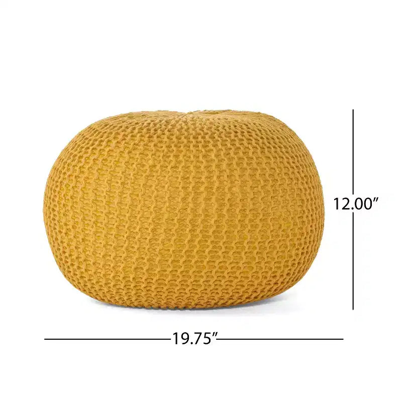 TUYOHW 20 Pouf rond moderne avec design tricoté Petit pouf coussin de sol Repose-pieds pour salon, chambre, entrée