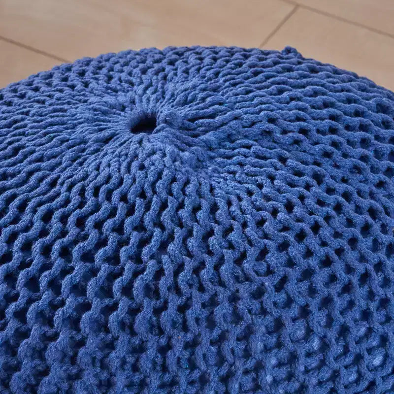 TUYOHW 20 Pouf rond moderne avec design tricoté Petit pouf coussin de sol Repose-pieds pour salon, chambre, entrée
