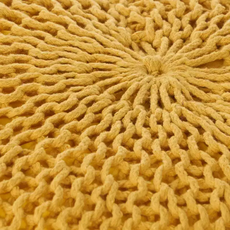 TUYOHW 20 Pouf rond moderne avec design tricoté Petit pouf coussin de sol Repose-pieds pour salon, chambre, entrée