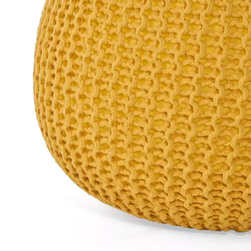 TUYOHW 20 Pouf rond moderne avec design tricoté Petit pouf coussin de sol Repose-pieds pour salon, chambre, entrée